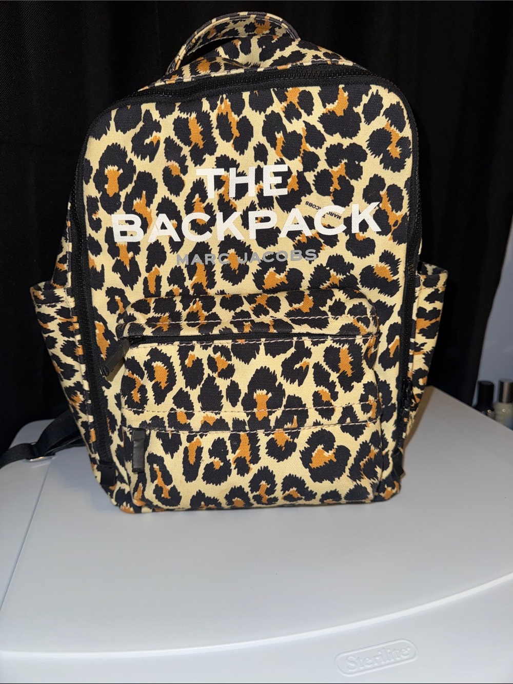 Marc Jacobs Leopard Print lapop Backpack in Beige, Black & Brown